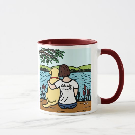 Mug Labrador et maman jaunes 2 (Droite)