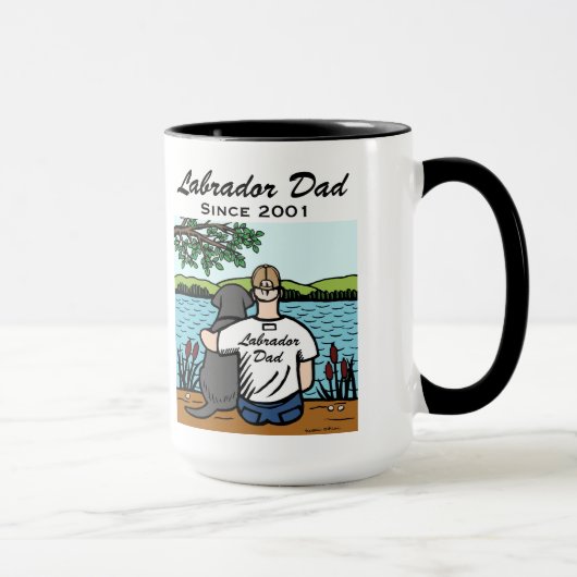 Mug Labrador et papa noirs personnalisés (Droite)