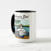 Mug Labrador et papa noirs personnalisés (Devant gauche)