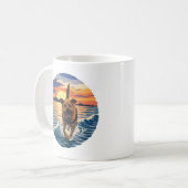 Mug Labrador heureux courant à travers l'océan au couc (Devant gauche)