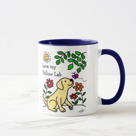 Mug Labrador jaune et vert (Droite)