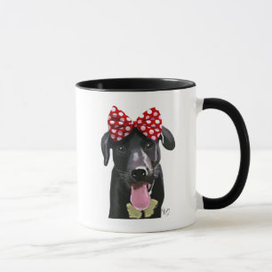 Mug Labrador Noir Avec Bois Rouge Sur La Tête