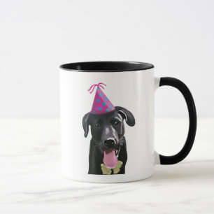 Mug Labrador noir avec le casquette de partie