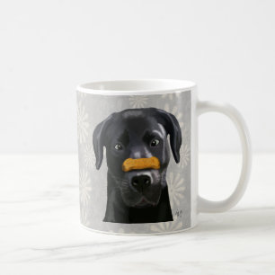 Mug Labrador noir avec l'os sur le nez 2