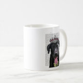Mug Labrador Noir Avec Tiara (Devant droit)