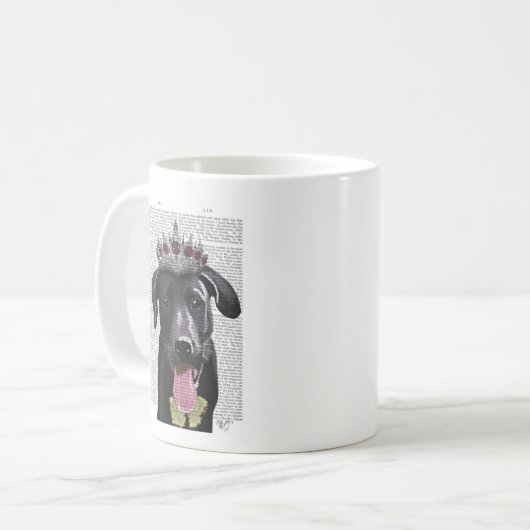 Mug Labrador Noir Avec Tiara (Devant gauche)