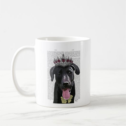 Mug Labrador Noir Avec Tiara (Gauche)