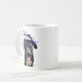 Mug Labrador Noir avec ventilateur bleu (Devant gauche)