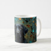 Mug Labrador noir en Feuille (Devant droit)
