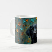 Mug Labrador noir en Feuille (Devant gauche)