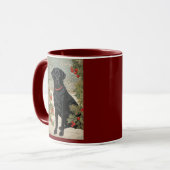 Mug Labrador noir en hiver (Devant gauche)