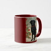 Mug Labrador noir en hiver (Devant droit)