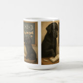 Mug Labrador noir et chiot à l'école (Centre)