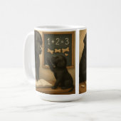 Mug Labrador noir et chiot à l'école (Devant gauche)