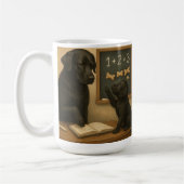 Mug Labrador noir et chiot à l'école (Gauche)