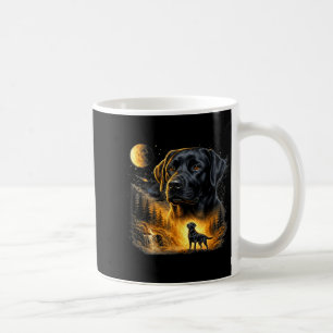 Mug Labrador noir hurleur à la lune chien vintage