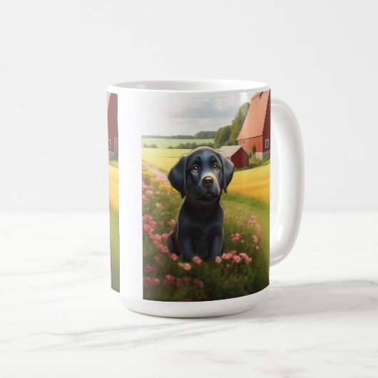 Mug Labrador Retriever à la ferme (Devant droit)