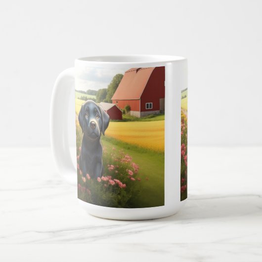 Mug Labrador Retriever à la ferme (Devant gauche)