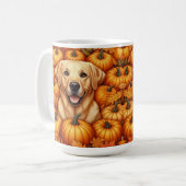 Mug Labrador Retriever avec feuilles d'automne et Citr (Devant gauche)