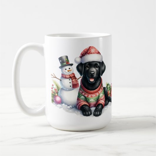 Mug Labrador Retriever Chien Chien Chien Snowman Noël (Gauche)