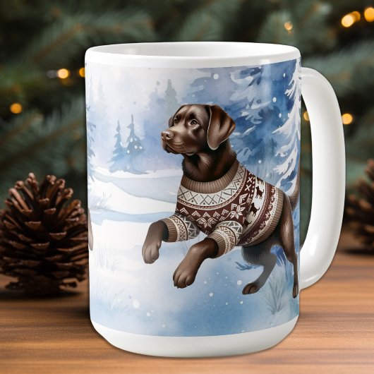 Mug Labrador Retriever Chien Fête d'hiver Noël