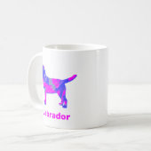 Mug Labrador Retriever Chien Silhouette Fou Rose Hot (Devant gauche)