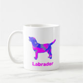 Mug Labrador Retriever Chien Silhouette Fou Rose Hot (Gauche)