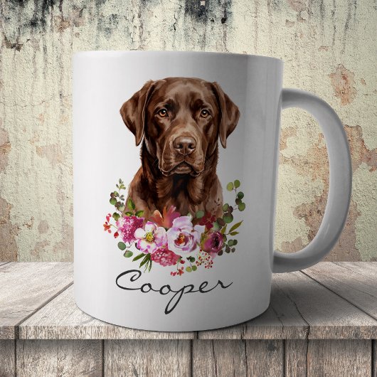 Mug Labrador Retriever Chocolat à l'aquarelle