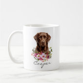 Mug Labrador Retriever Chocolat à l'aquarelle (Gauche)