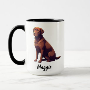 Mug Labrador Retriever Chocolat avec nom personnalisé