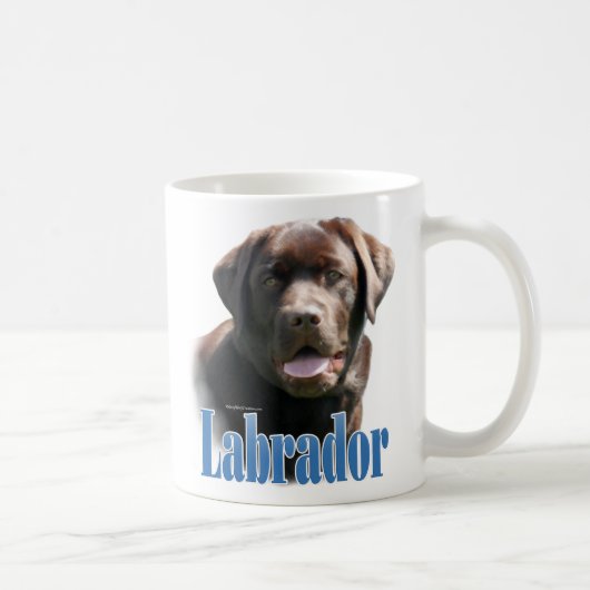 Mug Labrador Retriever (chocolat) Nom (Droite)