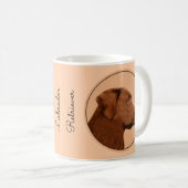 Mug Labrador Retriever (Chocolat) Peinture - Chien Art (Devant droit)