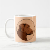 Mug Labrador Retriever (Chocolat) Peinture - Chien Art (Gauche)