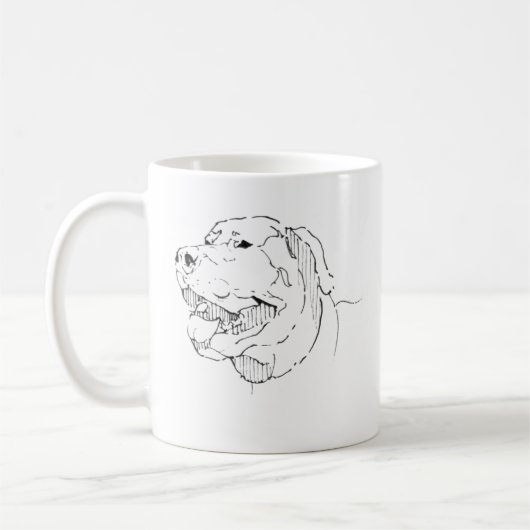 Mug Labrador Retriever, Dessin au trait de chien (Gauche)