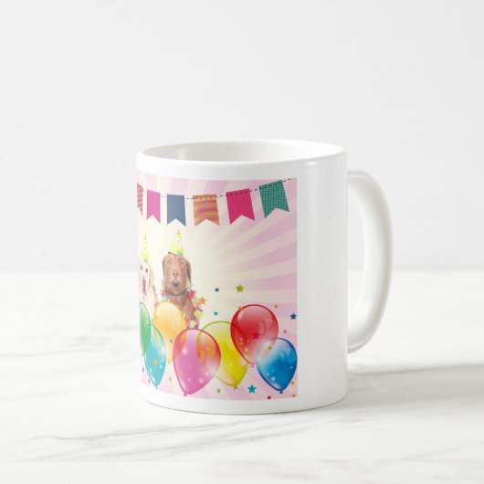 Mug Labrador Retriever Dog Balloons Anniversaire (Devant droit)