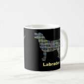 Mug Labrador Retriever Dog Yellow & Blue Grid (Devant droit)