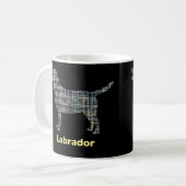 Mug Labrador Retriever Dog Yellow & Blue Grid (Devant gauche)