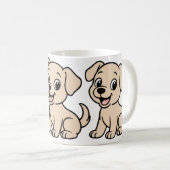 Mug Labrador Retriever Jaune Dessin Animé Assis (Devant droit)