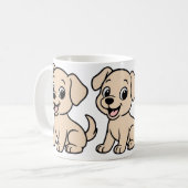 Mug Labrador Retriever Jaune Dessin Animé Assis (Devant gauche)