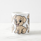 Mug Labrador Retriever Jaune Dessin Animé Assis (Centre)
