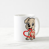 Mug Labrador Retriever Jaune Saint-Valentin Dessin Ani (Devant droit)
