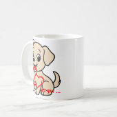 Mug Labrador Retriever Jaune Saint-Valentin Dessin Ani (Devant gauche)