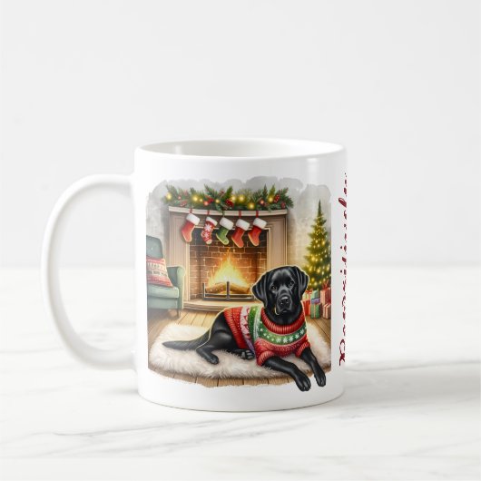 Mug Labrador Retriever mignon chien arbre de Noël (Gauche)
