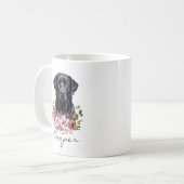 Mug Labrador Retriever noir à l'aquarelle (Devant gauche)