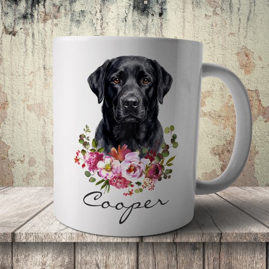 Mug Labrador Retriever noir à l'aquarelle