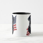 Mug Labrador retriever noir et drapeau (Centre)