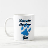 Mug Labrador Retriever Papa Pawprint bleu (Gauche)