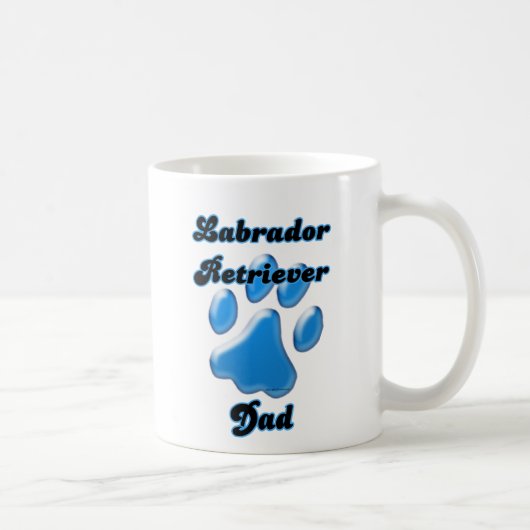Mug Labrador Retriever Papa Pawprint bleu (Droite)