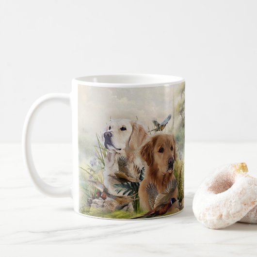 Mug Labrador Retrivers avec faisan, Art (Avec donut)