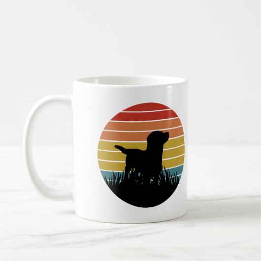 Mug Labrador Retro Sunset (Gauche)